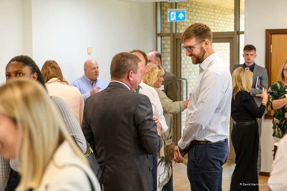 Room full of people networking at Lincolnshire Chamber of Commerce Construction and Property Network